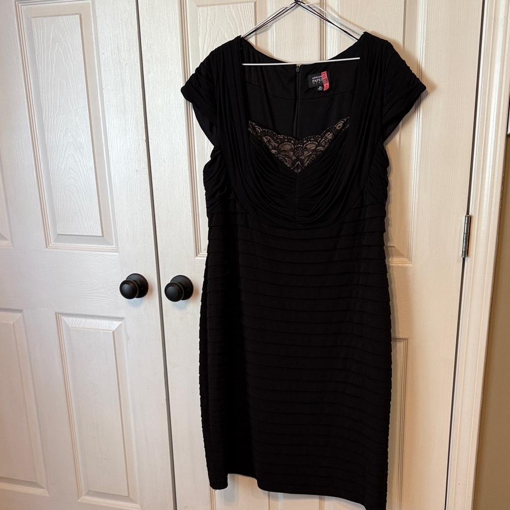 Adrianna Papell Black Lace Detail Dress